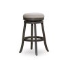 30" Bar Stool; Weathered Gray Finish; Beige Fabric Seat