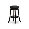 30" Bar Stool; Espresso Finish; Charcoal Fabric Seat