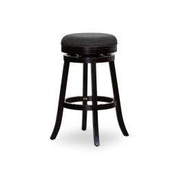 30" Bar Stool; Espresso Finish; Charcoal Fabric Seat