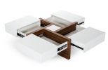 Modrest Makai White &amp; Walnut Coffee Table