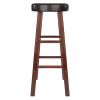 Maria 2-Pc Cushion Seat Bar Stool Set, Espresso & Walnut