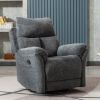 Swivel Rocker Fabric Recliner Chair - Reclining Chair Manual; Single Modern Sofa Home Theater Seating for Living Room (Smoke Grey)