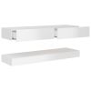 vidaXL TV Cabinet with LED Lights High Gloss White 47.2"x13.8"