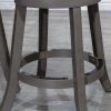 30" Bar Stool; Weathered Gray Finish; Charcoal Fabric Seat