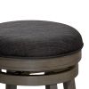 30" Bar Stool; Weathered Gray Finish; Charcoal Fabric Seat