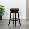 30" Bar Stool; Espresso Finish; Charcoal Fabric Seat