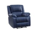 Zuriel Power Recliner; Blue PU 54617