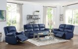 Zuriel Power Recliner; Blue PU 54617