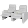 vidaXL 2-Seater Home Theater Recliner Sofa White Faux Leather