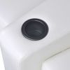 vidaXL 2-Seater Home Theater Recliner Sofa White Faux Leather