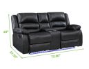 Martin Manual Reclining Loveseat finished with Faux Leather/ Wood in Gray