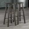 Element 2-Pc Square Leg Bar Stool Set, Oyster Gray