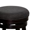 30" Bar Stool; Espresso Finish; Charcoal Fabric Seat