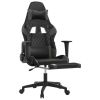vidaXL Massage Gaming Chair with Footrest Black&Gray Faux Leather