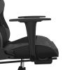 vidaXL Massage Gaming Chair with Footrest Black&Gray Faux Leather
