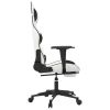 vidaXL Massage Gaming Chair with Footrest White&Black Faux Leather