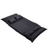 Adjustable Floor Sofa Bed with 2 Pillows, Folding Chaise Lounge Sofa Chair with 5 Reclining Position for Living Room, PU Leather, Black XH