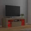 vidaXL TV Cabinet with LED Lights Sonoma Oak 47.2"x13.8"x15.7"