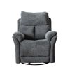 Swivel Rocker Fabric Recliner Chair - Reclining Chair Manual; Single Modern Sofa Home Theater Seating for Living Room (Smoke Grey)