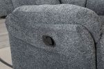 Swivel Rocker Fabric Recliner Chair - Reclining Chair Manual; Single Modern Sofa Home Theater Seating for Living Room (Smoke Grey)