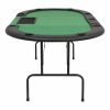 vidaXL 9-Player Folding Poker Table 3 Fold Oval Green