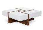 Modrest Makai White &amp; Walnut Coffee Table