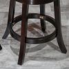 30" Bar Stool; Espresso Finish; Charcoal Fabric Seat