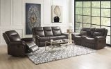 Lydia Motion Sofa; Brown Leather Aire LV00654