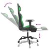 vidaXL Massage Gaming Chair with Footrest Black&Green Faux Leather