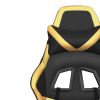 vidaXL Massage Gaming Chair with Footrest Black&Gold Faux Leather