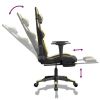 vidaXL Massage Gaming Chair with Footrest Black&Gold Faux Leather