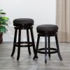 30" Bar Stool; Espresso Finish; Charcoal Fabric Seat