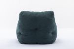Soft Tufted Foam Bean Bag Chair With Teddy Fabric Green