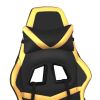 vidaXL Massage Gaming Chair with Footrest Black&Gold Faux Leather