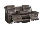 Lydia Motion Sofa; Brown Leather Aire LV00654