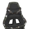 vidaXL Massage Gaming Chair with Footrest Black&Camouflage Faux Leather