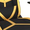 vidaXL Massage Gaming Chair with Footrest Black&Gold Faux Leather