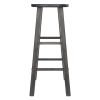 Element 2-Pc Square Leg Bar Stool Set, Oyster Gray