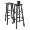 Element 2-Pc Square Leg Bar Stool Set, Oyster Gray
