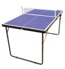 Table Tennis Table Midsize Foldable &amp; Portable Ping Pong Table Set with Net and 2 Ping Pong Paddles for Indoor Outdoor Game