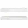 vidaXL TV Cabinet with LED Lights High Gloss White 47.2"x13.8"