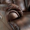 Leather Gel Zero Gravity Brown 37.5W' Width Power Recliner with Power Headrest ( Sofa )