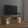 vidaXL TV Cabinet with LED Lights Sonoma Oak 47.2"x13.8"x15.7"