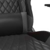 vidaXL Massage Gaming Chair with Footrest Black&Gray Faux Leather