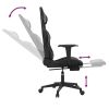 vidaXL Massage Gaming Chair with Footrest Black&Gray Faux Leather