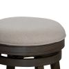 30" Bar Stool; Weathered Gray Finish; Beige Fabric Seat