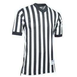 Champro WHISTLE DRI GEAR Basketball Ref Jersey Blk Wht SM