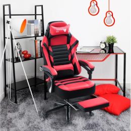 Vanbow.Seat Height Adjustable Swivel Racing Office Computer Ergonomic Video Game Chair (Color: as Pic)