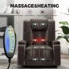 Living Room Faux Leather Heated Theater Recliner Sofa with Massage Reclining Individual Seat