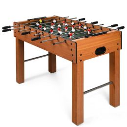 Family Fun Games Indoor/Outdoor Competition Game Soccer Table (Color: Brown A)
